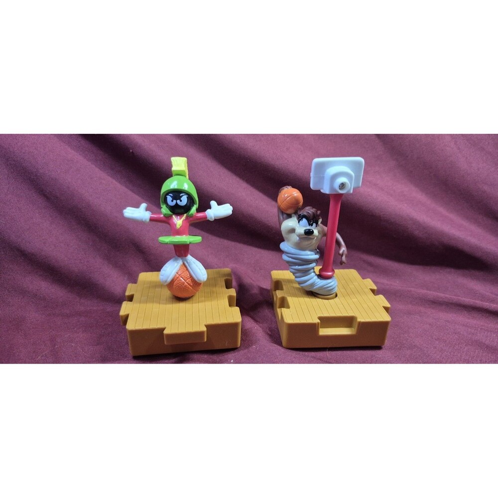 Vintage 1996 Space Jam McDonald's Happy Meal Toys Marvin The Martian & Taz Lot 2
